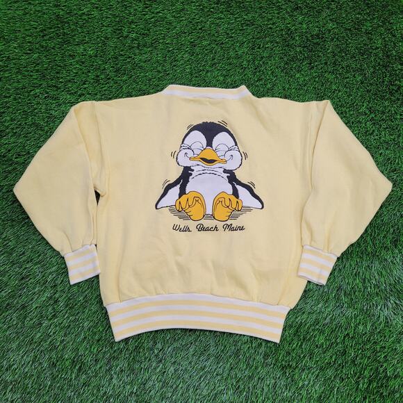 Vintage 90s Penguin Jacket Womens Medium 20x22 Yellow - Picture 1 of 12
